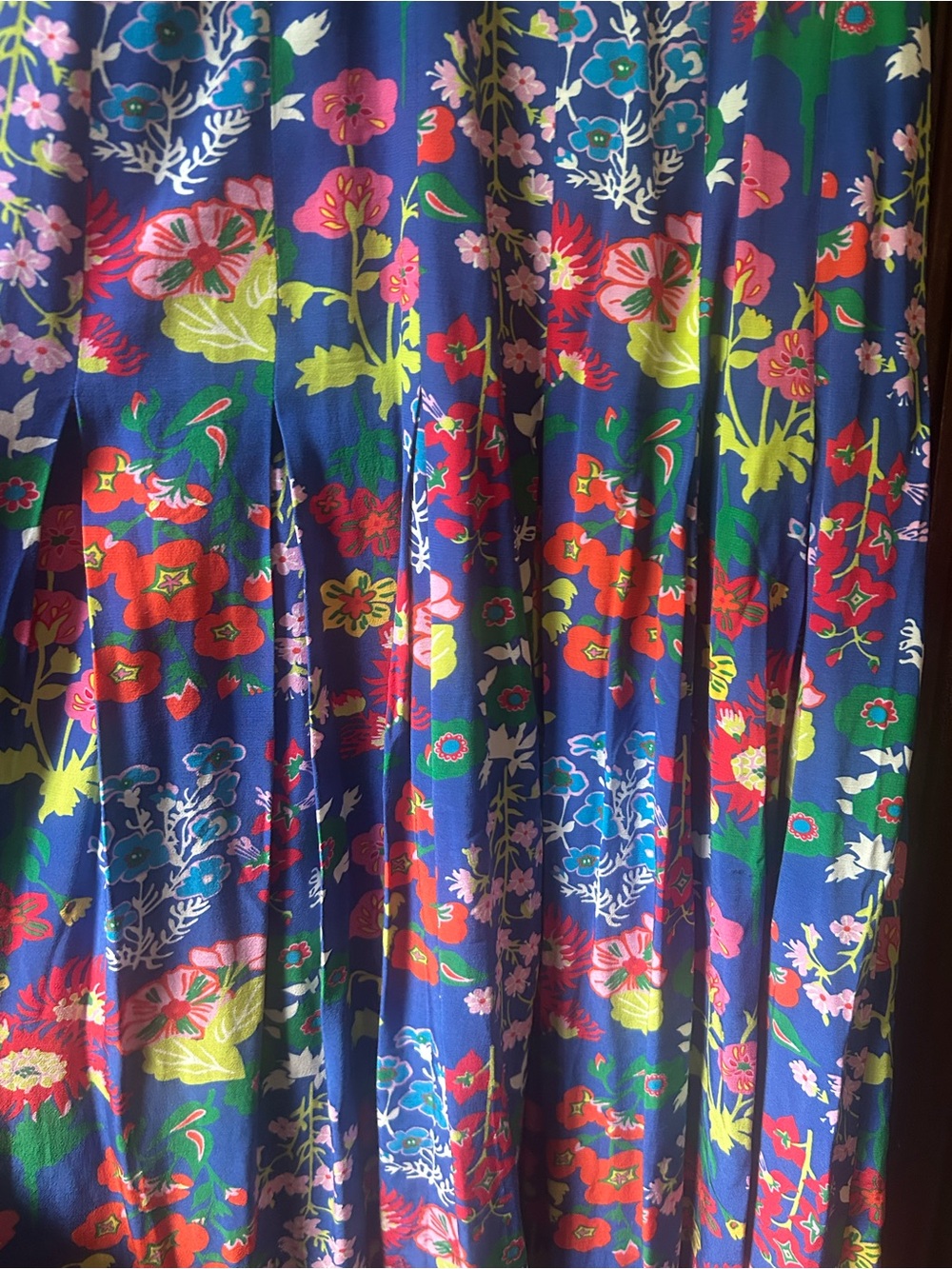 Boden Liv Pleat Midi Dress Wild Poppy Floral Botanical Print Puff Sleeve Size 6 - Picture 8 of 10